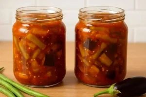 طرز تهیه ترشی لوبیا سبز و بادمجان